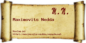 Maximovits Nedda névjegykártya